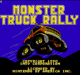 Monster Truck Rally title screen for NES